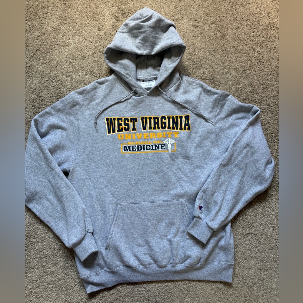 #35 Champion Gray West Virginia University COLLEGE OF MEDICINE Hoodie.